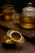 Tea strainer with drip bowl - Silver