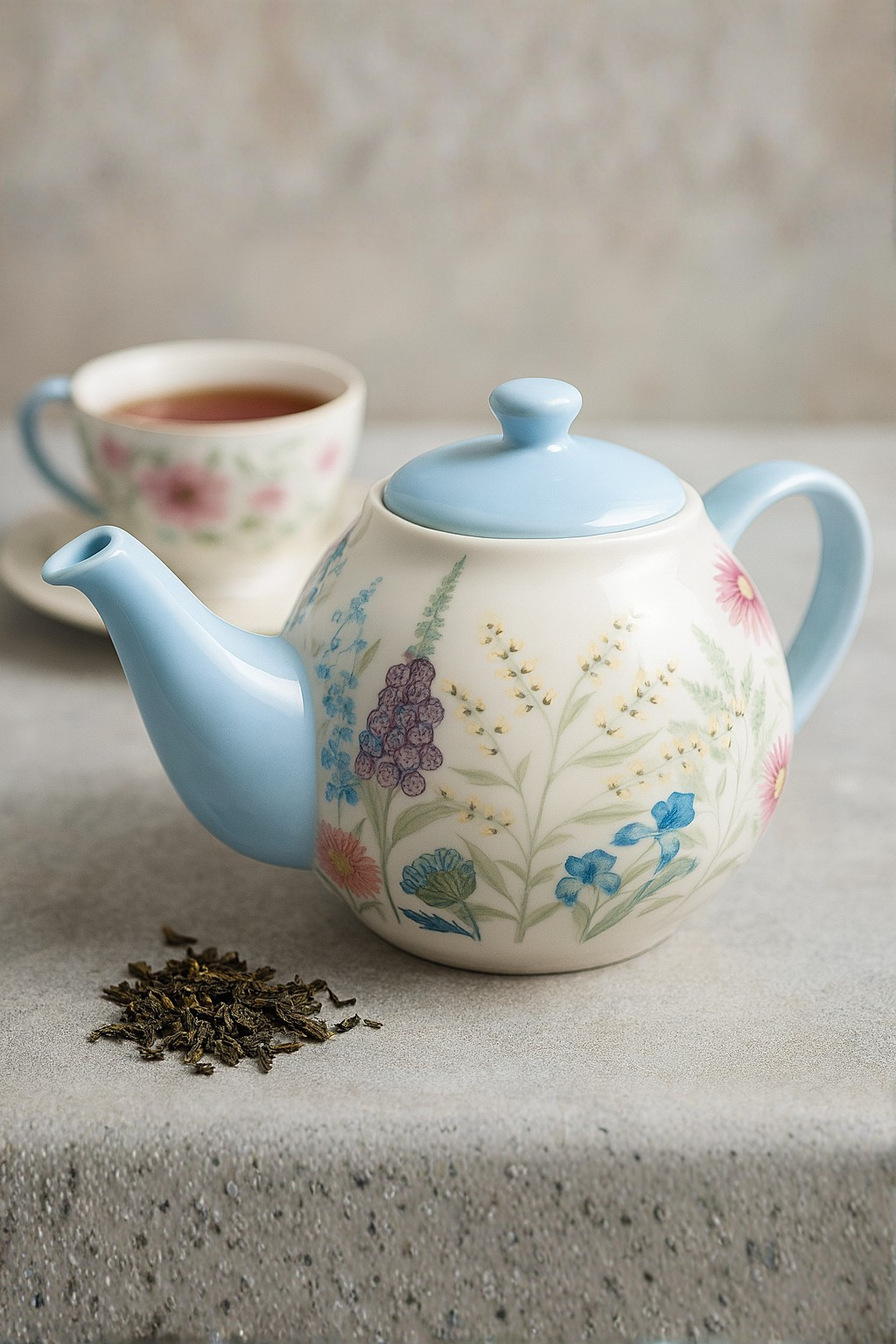 Olde English blue floral teapot