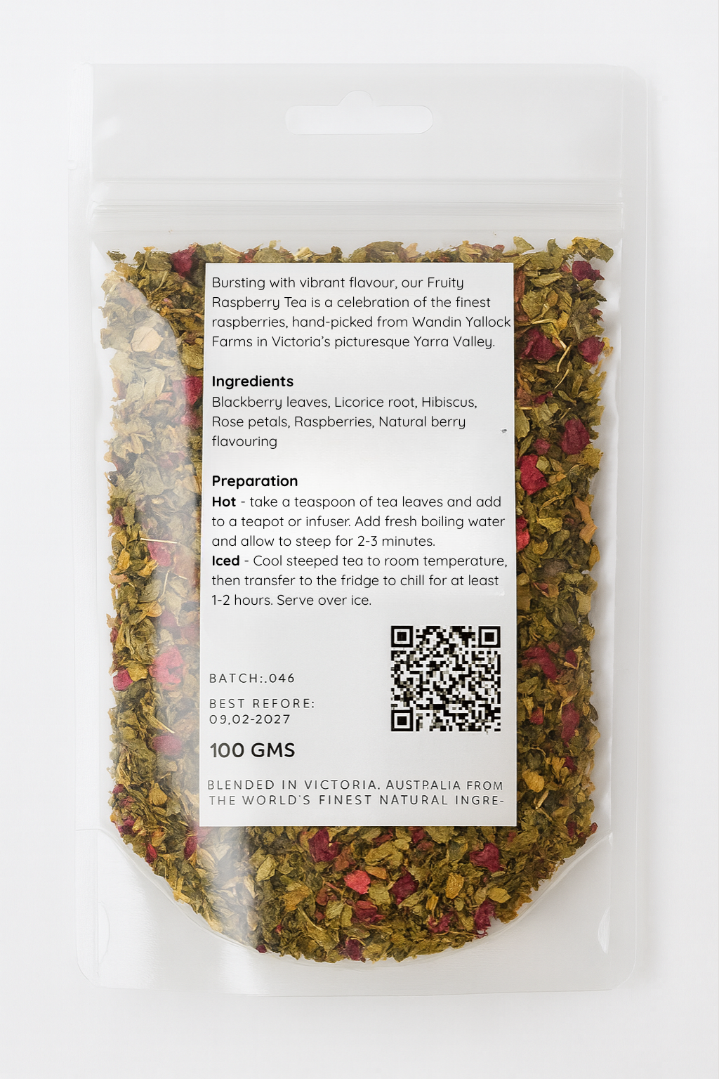 Raspberry tea from The Yarra Valley